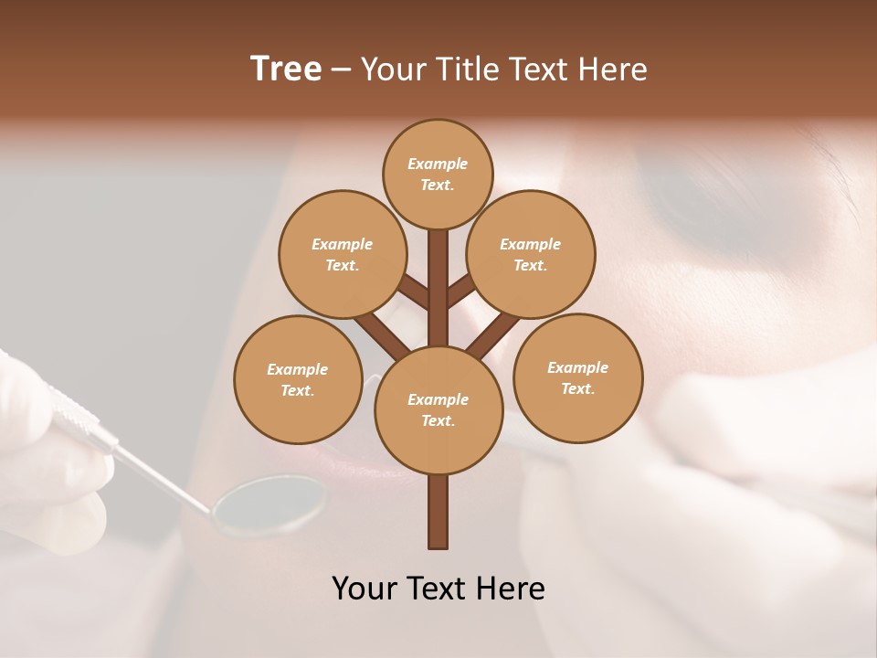Angled Mirror Caucasian Examining PowerPoint Template