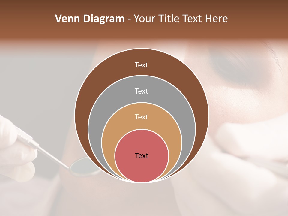 Angled Mirror Caucasian Examining PowerPoint Template