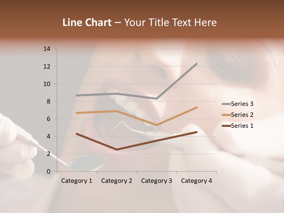 Angled Mirror Caucasian Examining PowerPoint Template
