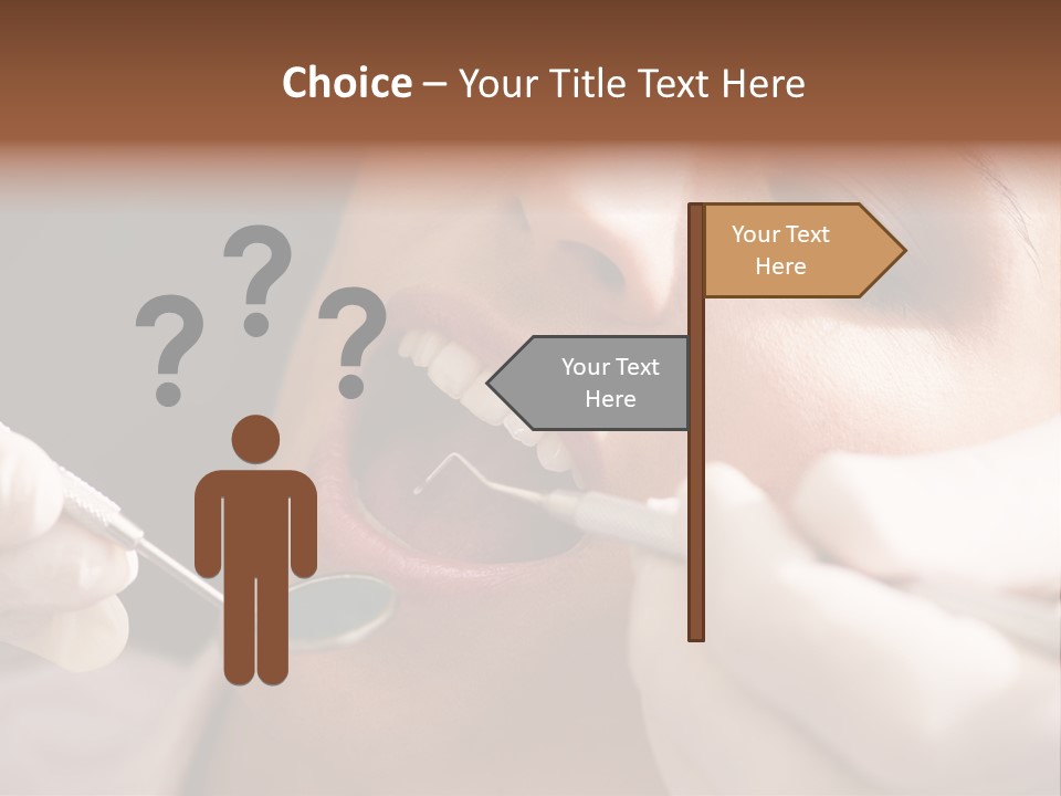 Angled Mirror Caucasian Examining PowerPoint Template