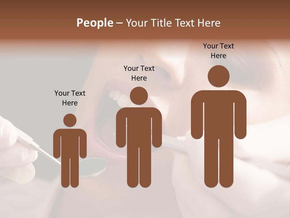 Angled Mirror Caucasian Examining PowerPoint Template