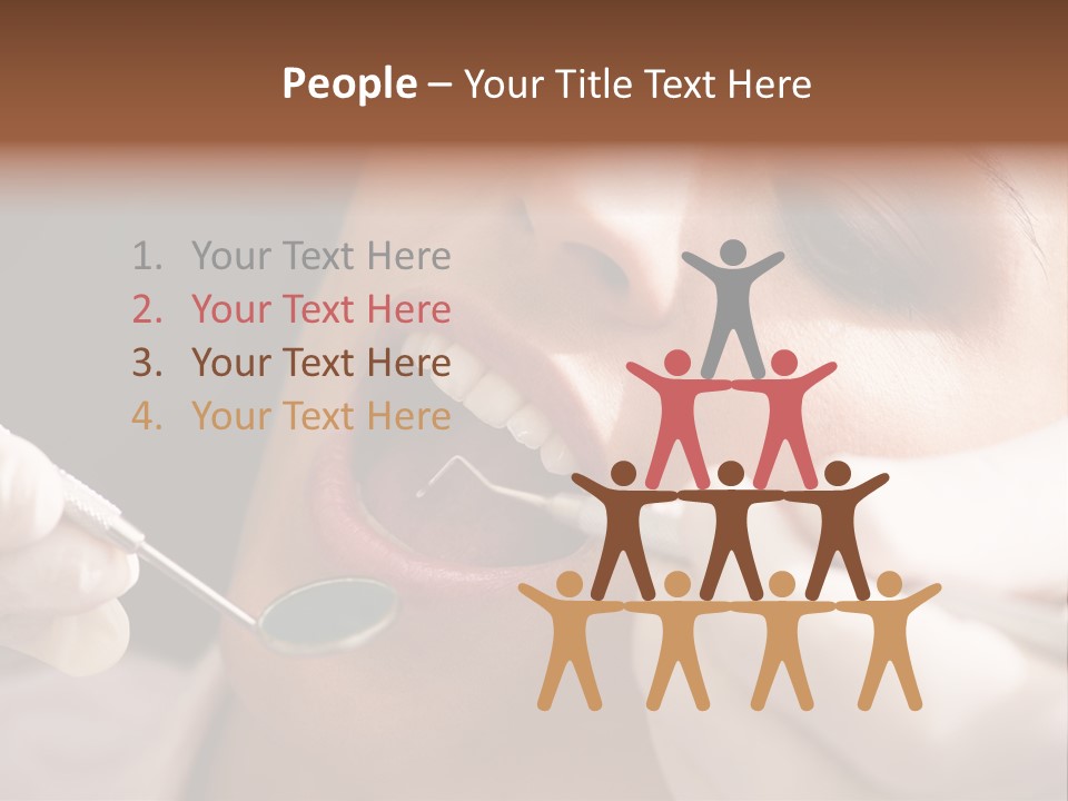 Angled Mirror Caucasian Examining PowerPoint Template