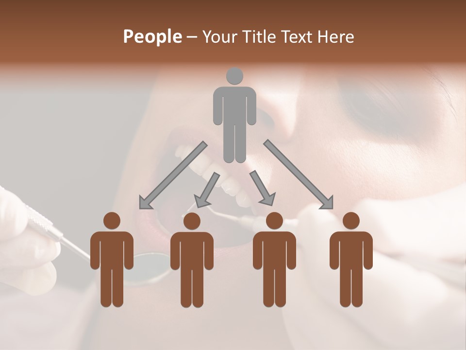 Angled Mirror Caucasian Examining PowerPoint Template