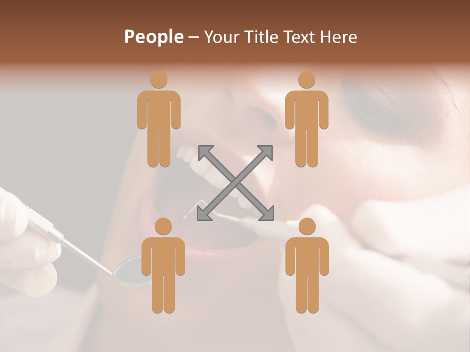 Angled Mirror Caucasian Examining PowerPoint Template