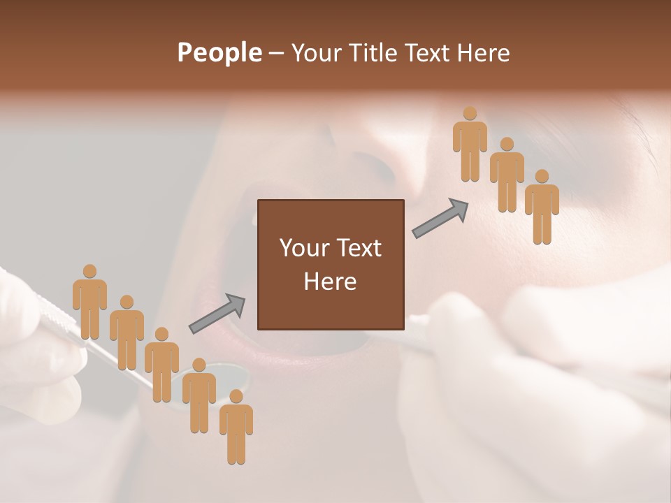 Angled Mirror Caucasian Examining PowerPoint Template