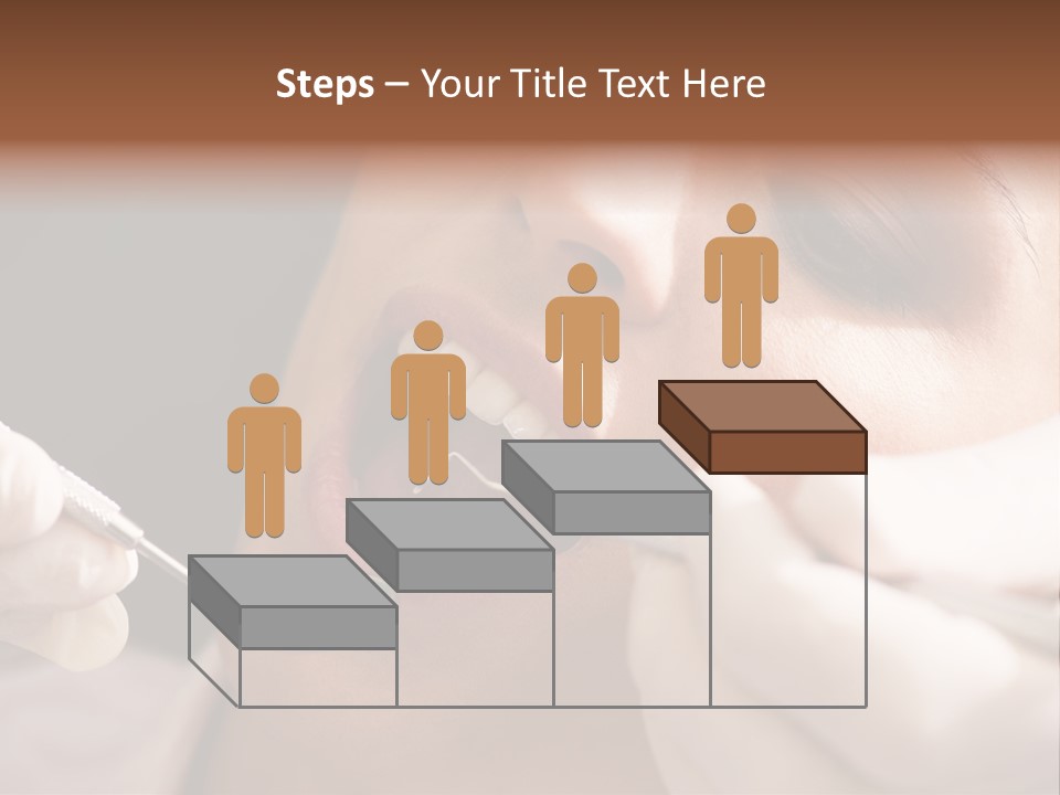 Angled Mirror Caucasian Examining PowerPoint Template