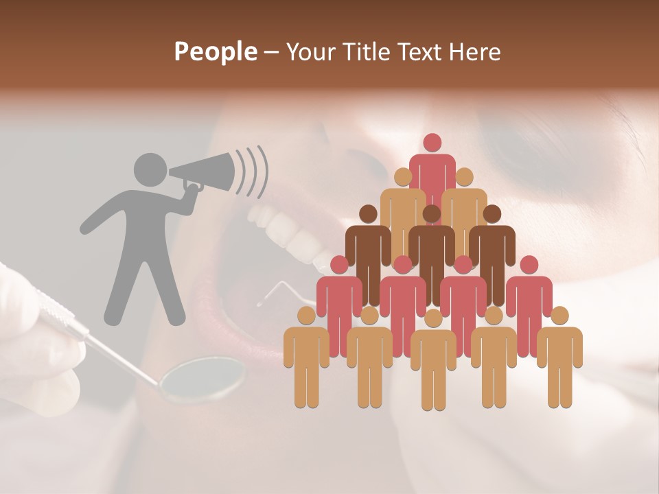 Angled Mirror Caucasian Examining PowerPoint Template