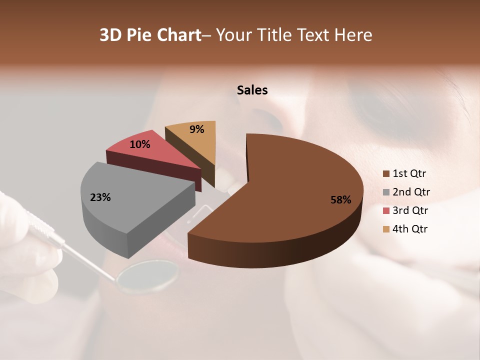 Angled Mirror Caucasian Examining PowerPoint Template
