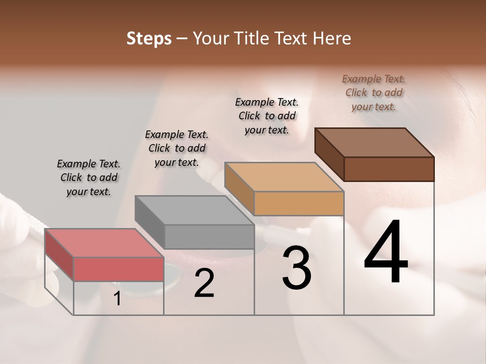 Angled Mirror Caucasian Examining PowerPoint Template
