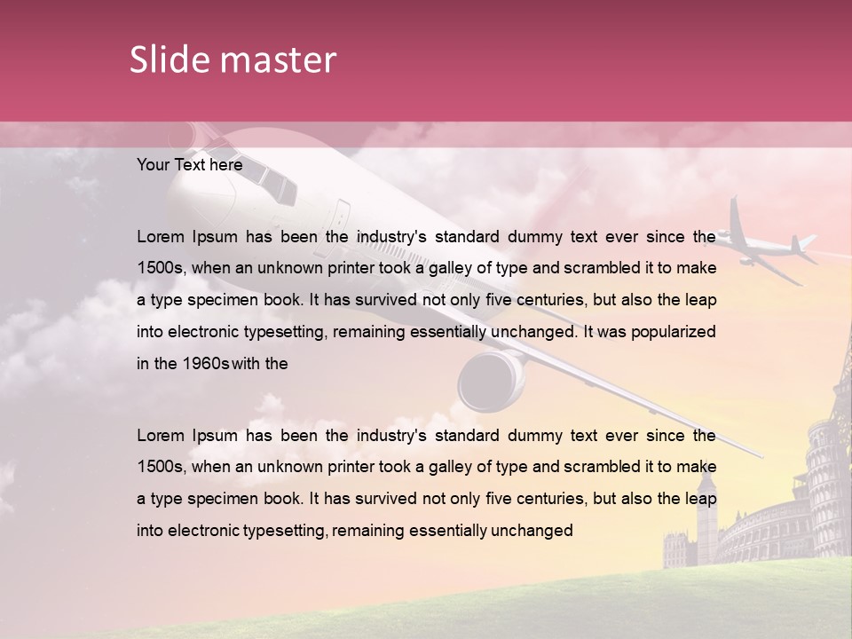 Aircraft Land Night PowerPoint Template