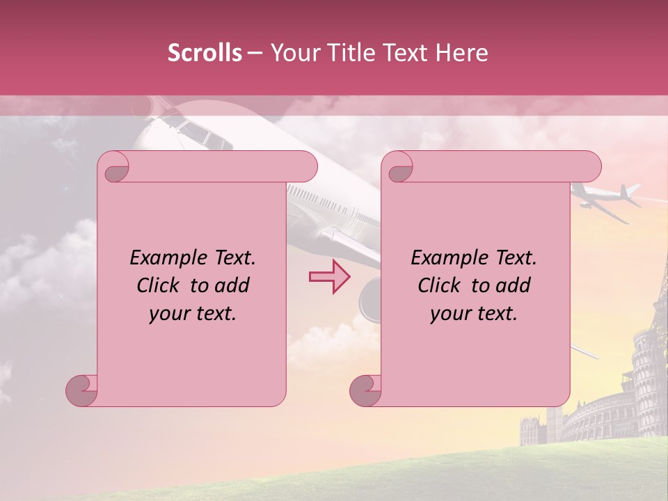 Aircraft Land Night PowerPoint Template
