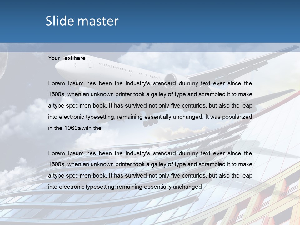 Transportation Airoplane Green PowerPoint Template