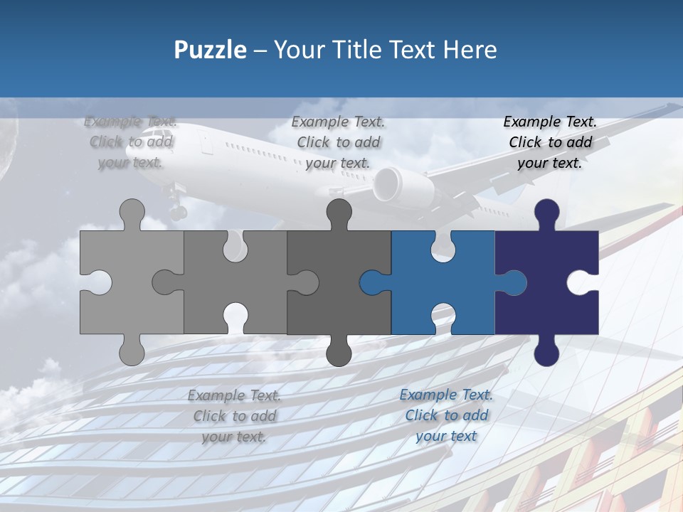 Transportation Airoplane Green PowerPoint Template