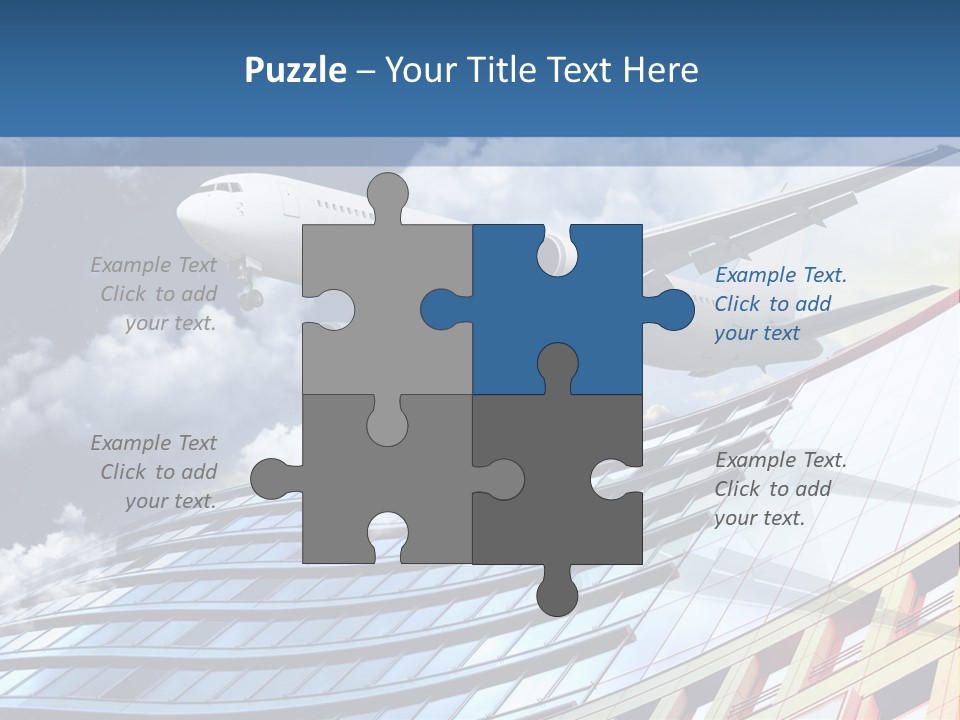 Transportation Airoplane Green PowerPoint Template