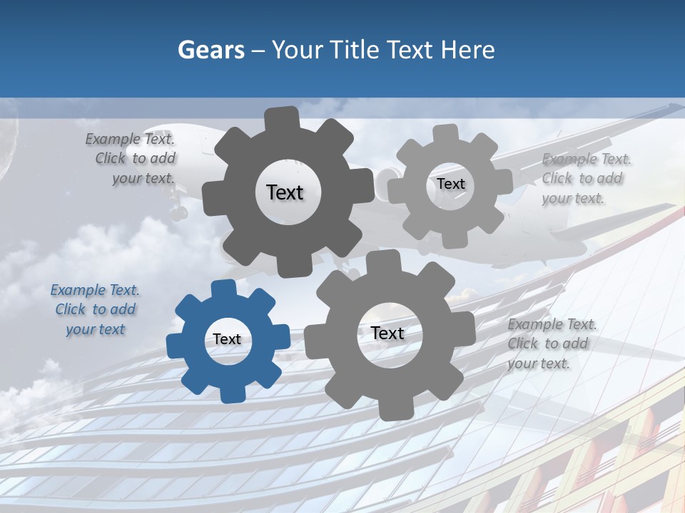Transportation Airoplane Green PowerPoint Template