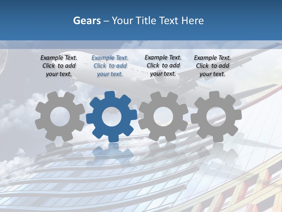 Transportation Airoplane Green PowerPoint Template