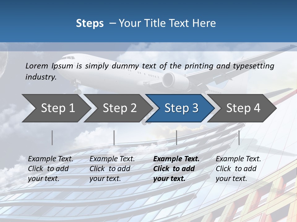 Transportation Airoplane Green PowerPoint Template