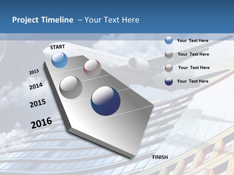 Transportation Airoplane Green PowerPoint Template