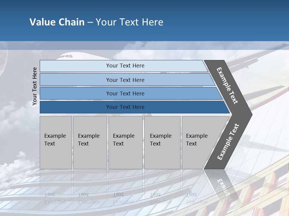 Transportation Airoplane Green PowerPoint Template