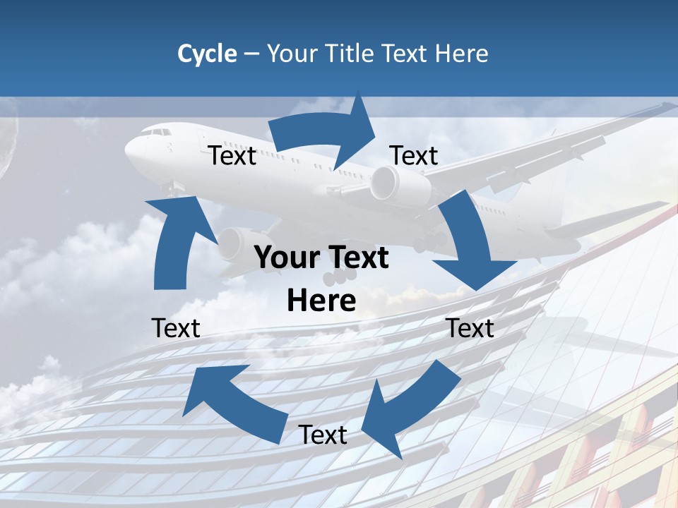 Transportation Airoplane Green PowerPoint Template