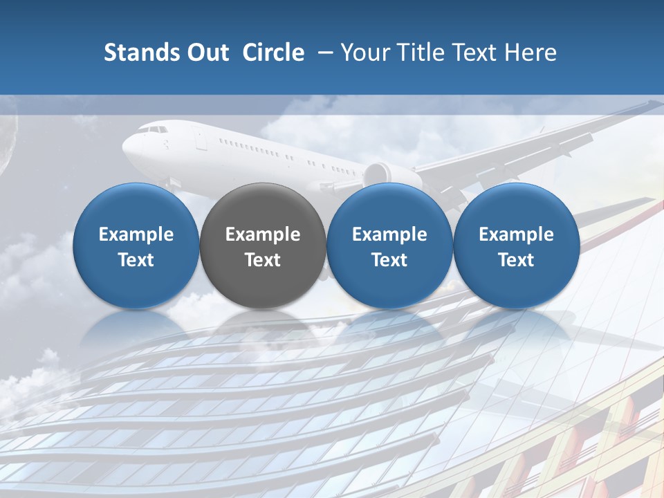 Transportation Airoplane Green PowerPoint Template