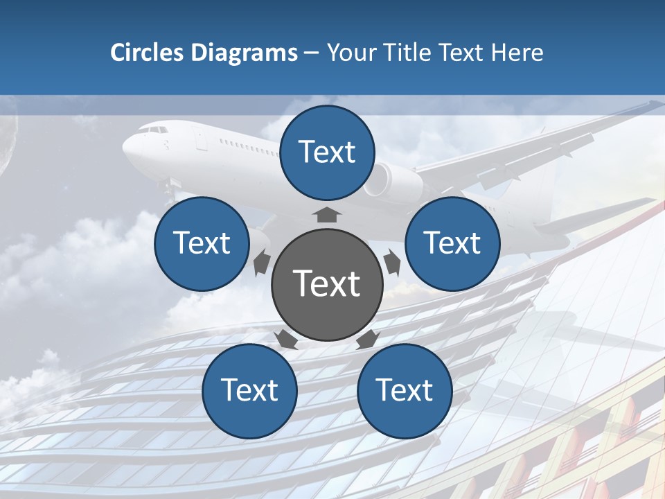 Transportation Airoplane Green PowerPoint Template