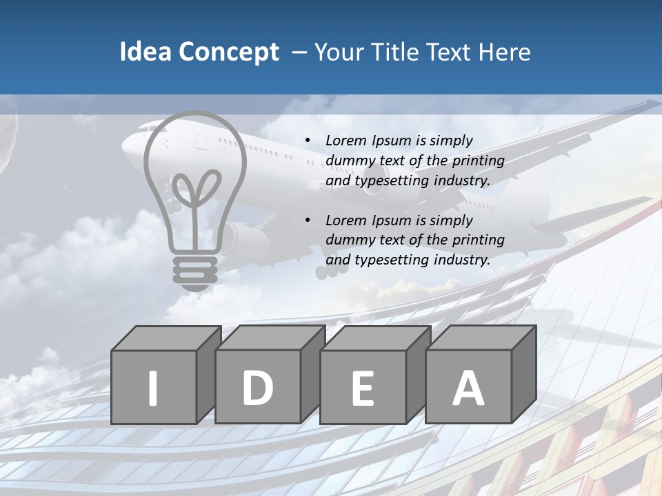 Transportation Airoplane Green PowerPoint Template