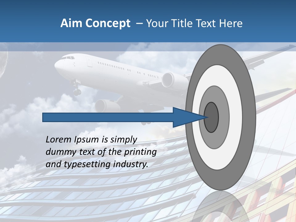 Transportation Airoplane Green PowerPoint Template