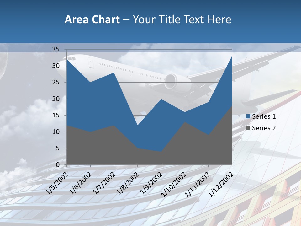 Transportation Airoplane Green PowerPoint Template