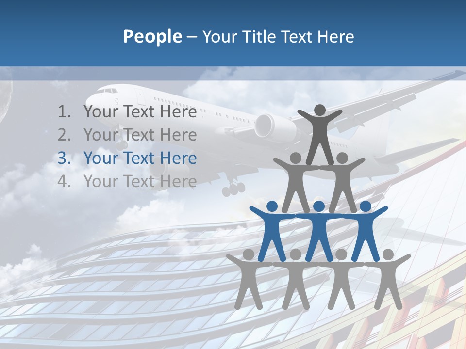 Transportation Airoplane Green PowerPoint Template