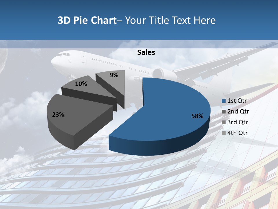 Transportation Airoplane Green PowerPoint Template