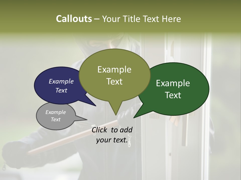 Maskiert Aufbrechen Einbruchsdiebstahl PowerPoint Template