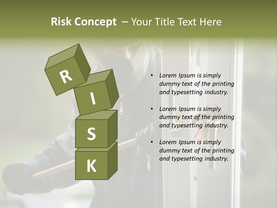 Maskiert Aufbrechen Einbruchsdiebstahl PowerPoint Template