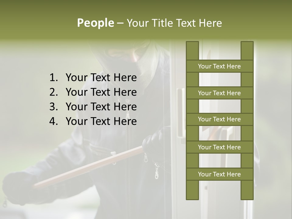 Maskiert Aufbrechen Einbruchsdiebstahl PowerPoint Template