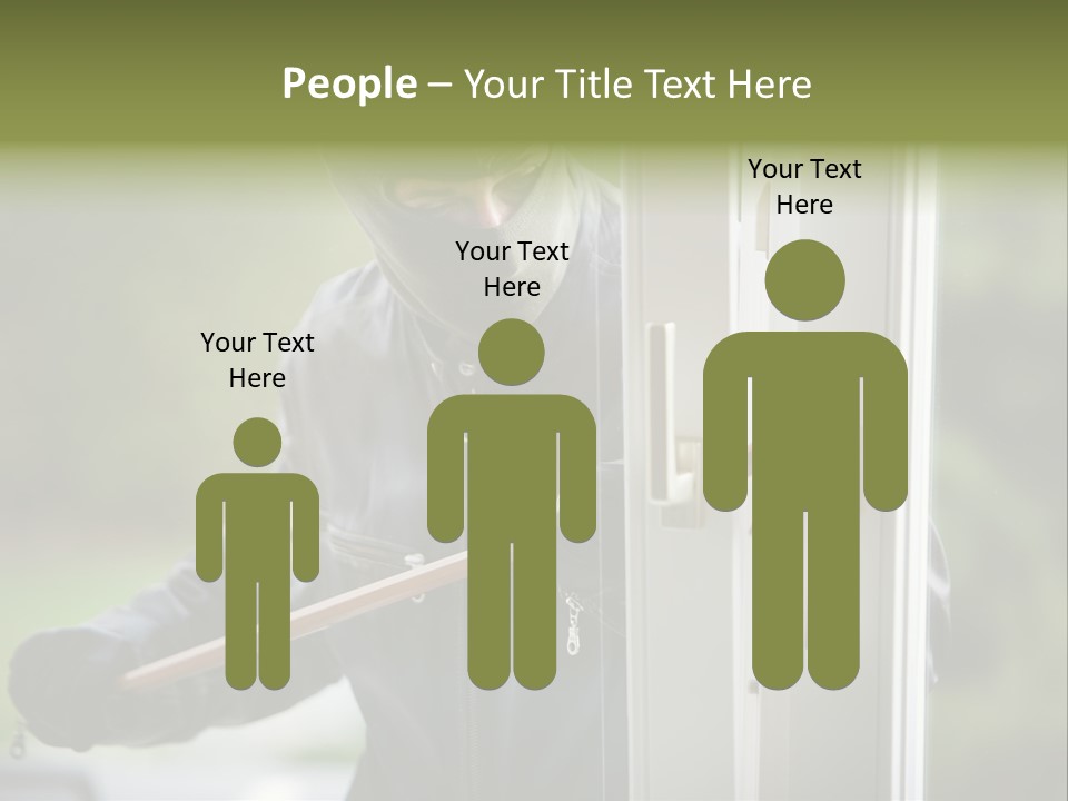 Maskiert Aufbrechen Einbruchsdiebstahl PowerPoint Template