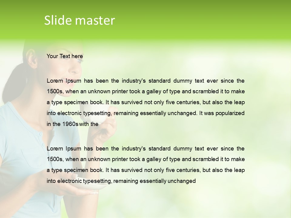 Copy Space Wellbeing Woman PowerPoint Template