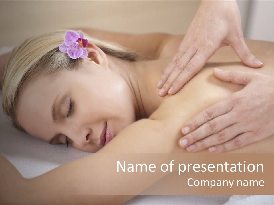 Woman Blond Hair Back Massage PowerPoint Template