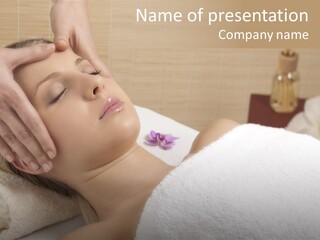 Home One Young Woman Ol Beauty Treatment PowerPoint Template