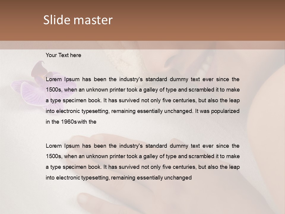 Spa Treatment Lying Down Toothy Smile PowerPoint Template