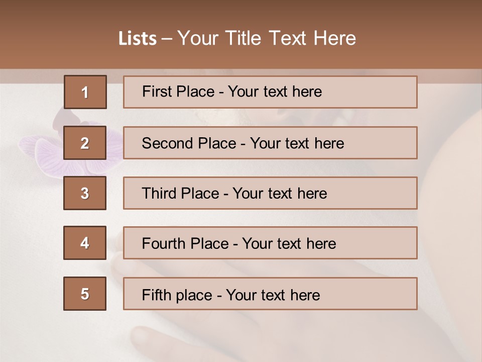 Spa Treatment Lying Down Toothy Smile PowerPoint Template