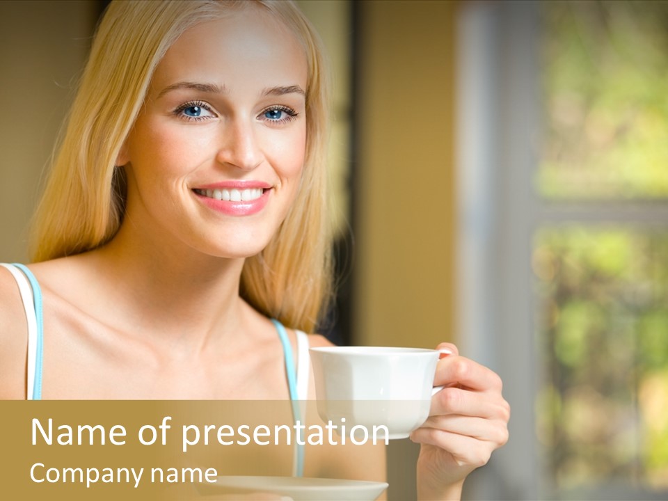 Drink Female Domestic PowerPoint Template