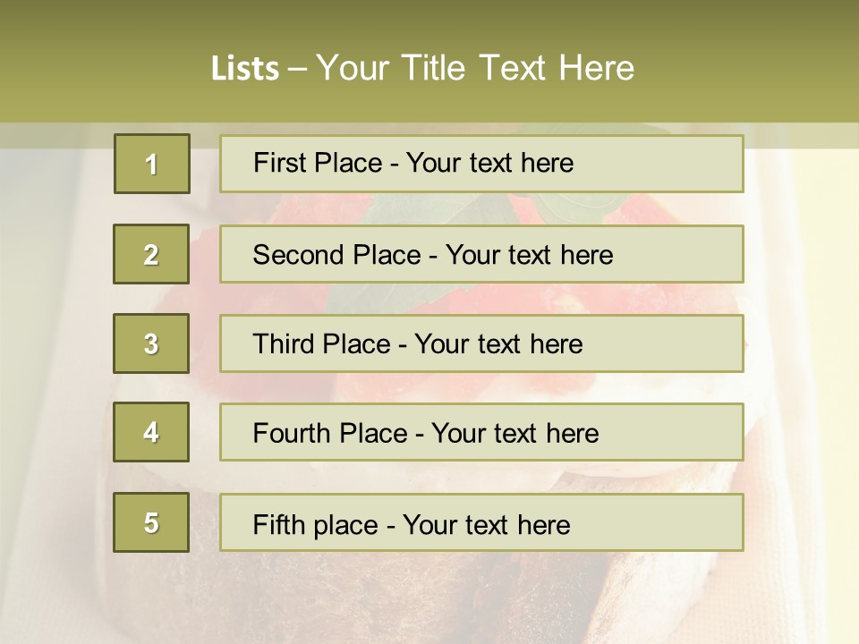Bruschettas Cuisine Amusebouche PowerPoint Template