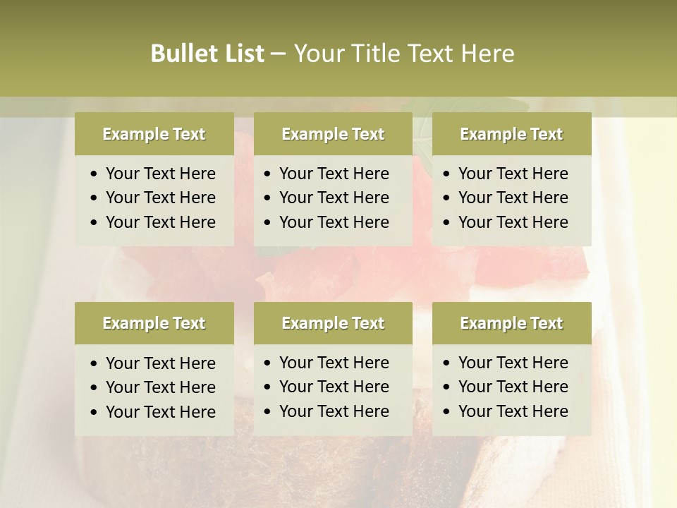 Bruschettas Cuisine Amusebouche PowerPoint Template