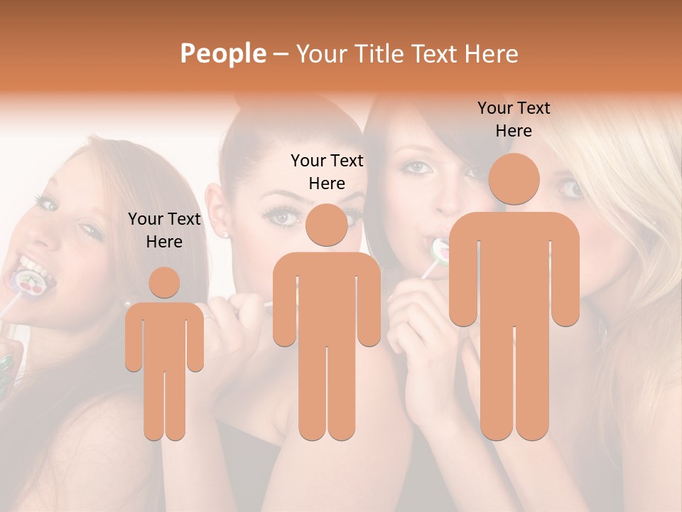 Junge Menschen Gruppe PowerPoint Template