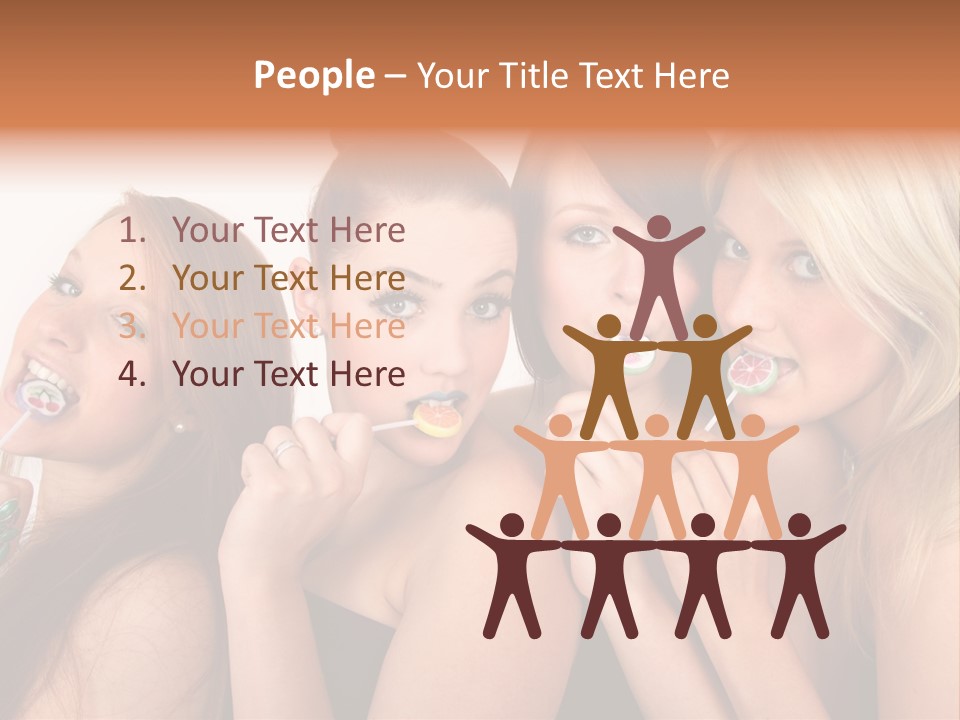 Junge Menschen Gruppe PowerPoint Template