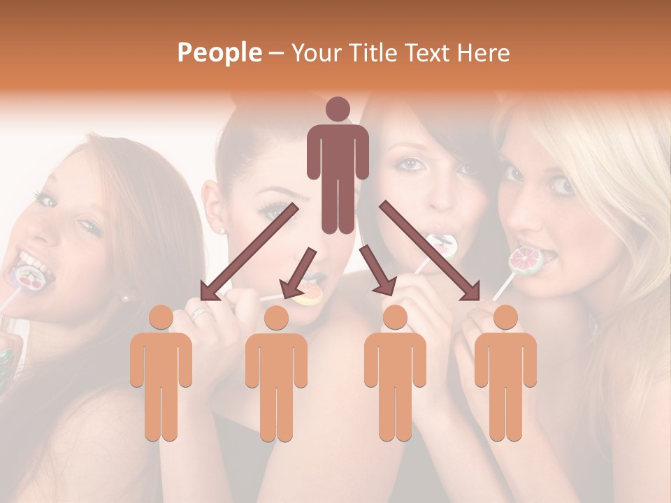 Junge Menschen Gruppe PowerPoint Template