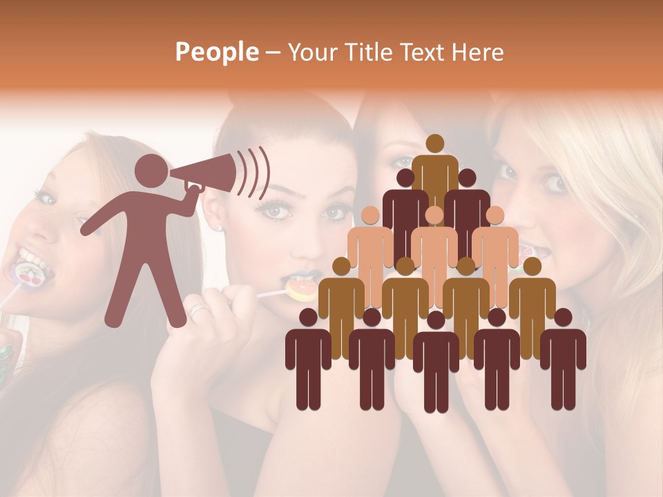 Junge Menschen Gruppe PowerPoint Template