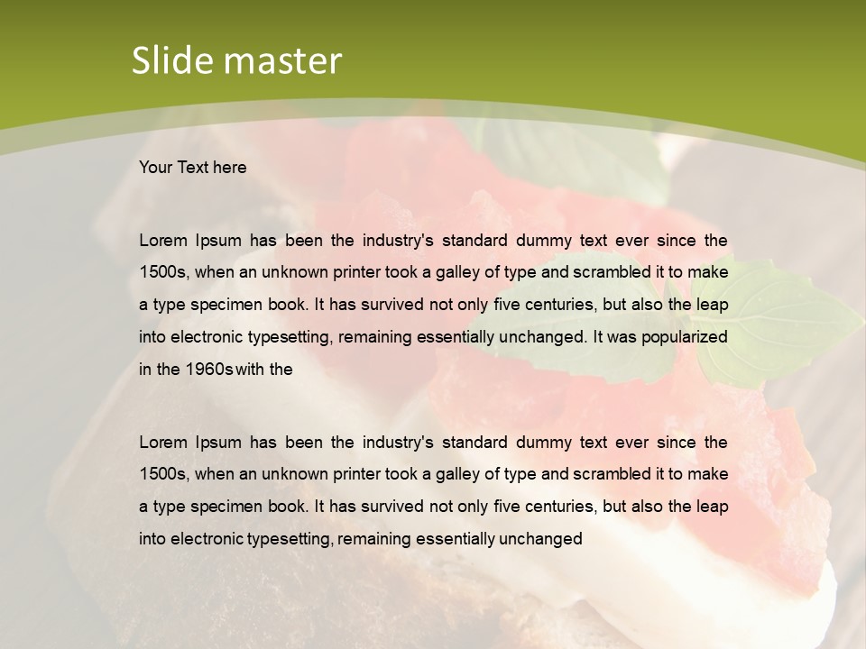 Amusebouche Nutrition Fromage PowerPoint Template