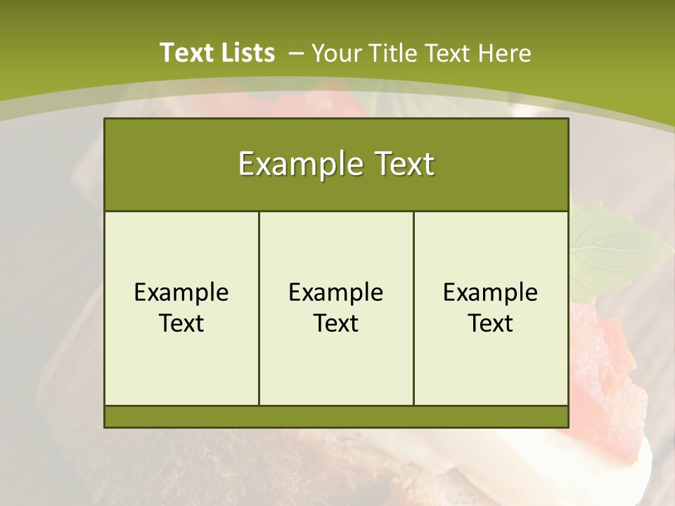 Amusebouche Nutrition Fromage PowerPoint Template