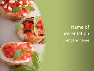 Bruschettas Fromage Mozzarella PowerPoint Template